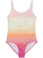 Zadig & Voltaire Kids Gradient Logo Swimsuit - Pink