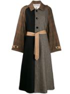 Barena Patchwork Design Coat - Brown