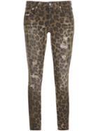 R13 Leopard Print Kate Skinny Jeans, Women's, Size: 26, Brown, Cotton/spandex/elastane