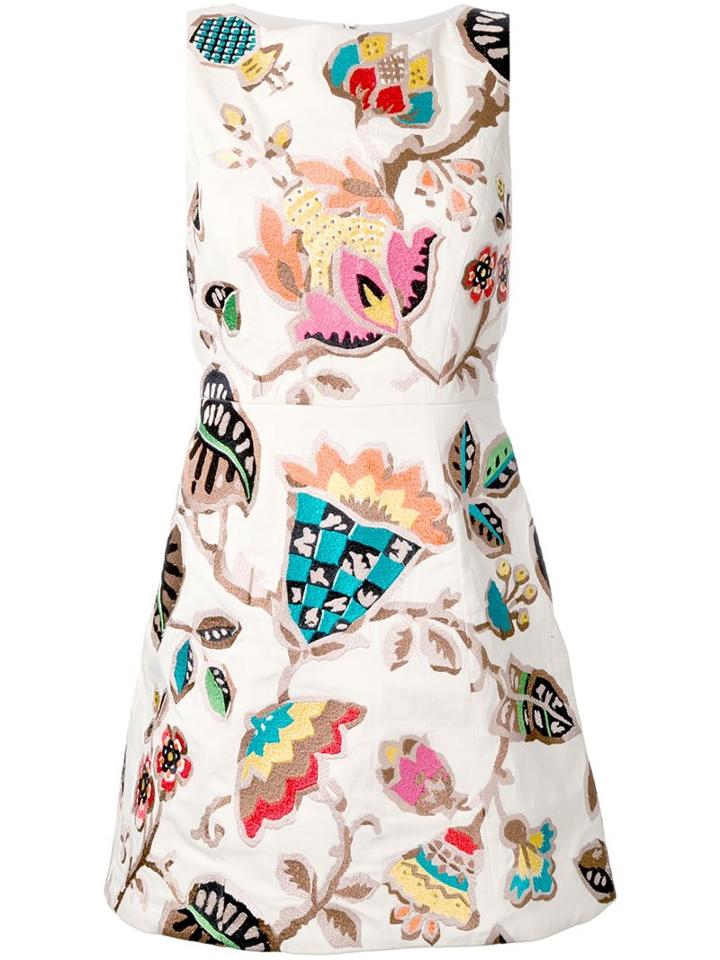 Alice+olivia 'lindsey' Dress, Women's, Size: 6, White, Cotton/spandex/elastane