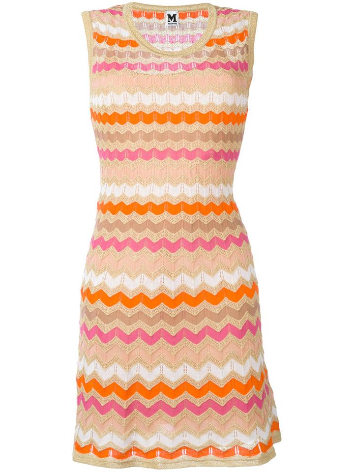 M Missoni Chevron Stripe Shift Dress, Women's, Size: 44, Cotton/polyamide/polyester/metallic Fibre