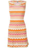 M Missoni Chevron Stripe Shift Dress, Women's, Size: 44, Cotton/polyamide/polyester/metallic Fibre
