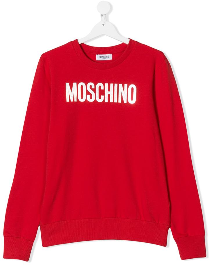 Moschino Kids Printed Logo Sweatshirt - Red