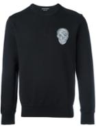 Alexander Mcqueen Skull Embroidered Sweatshirt, Men's, Size: Medium, Black, Cotton
