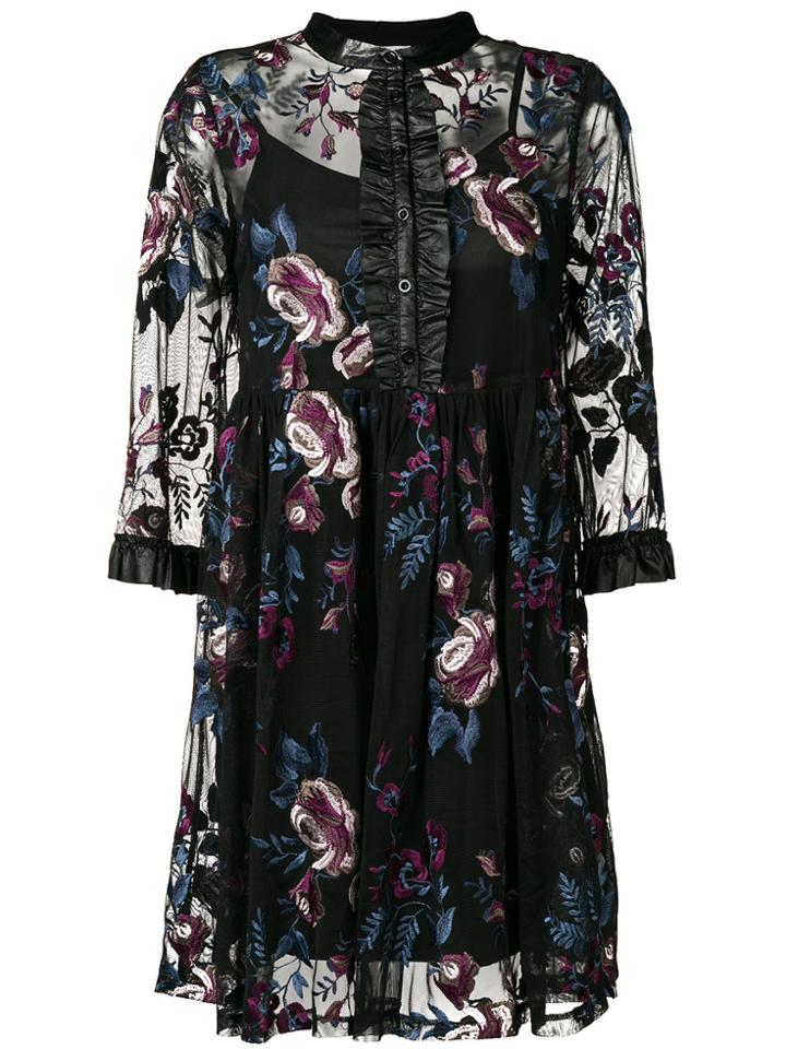 Liu Jo Embroidered Floral Dress - Black