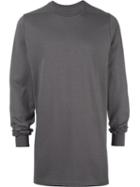 Rick Owens Crew Neck Sweatshirt, Men's, Size: Medium, Grey, Cotton
