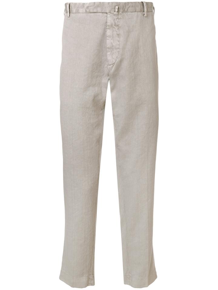 Dell'oglio Slim Fit Cropped Trousers - Grey