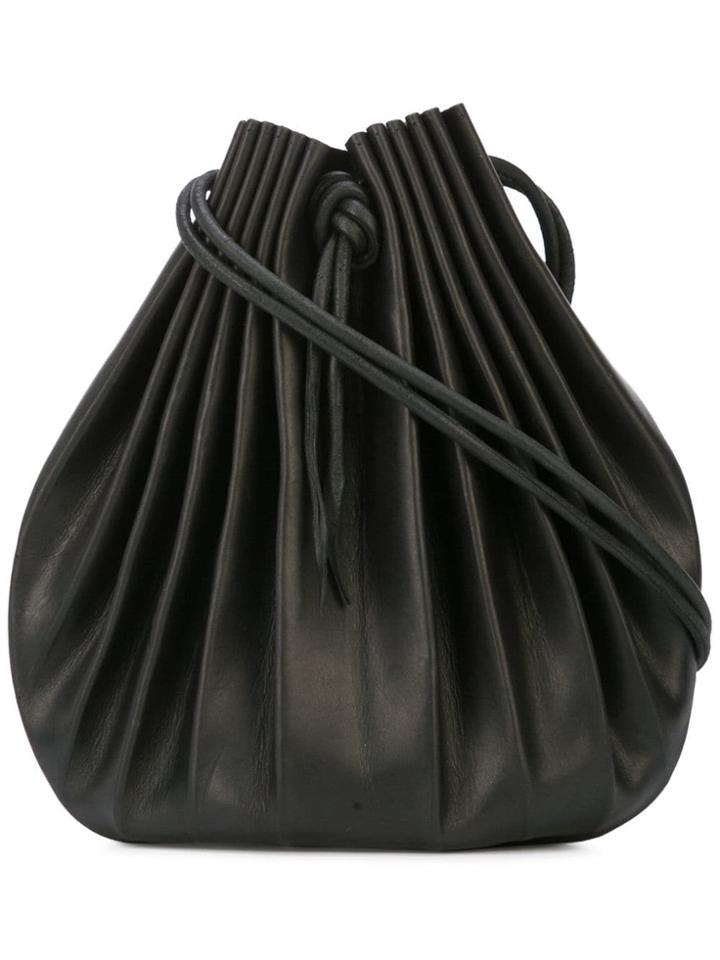 Ma+ Pleated Bucket Shoulder Bag - Black
