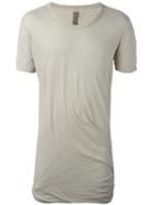 Rick Owens Ruched T-shirt, Men's, Size: Xs, Grey, Cotton