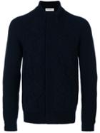 Salvatore Ferragamo - Cable-knit Cardigan - Men - Wool/cashmere - M, Blue, Wool/cashmere