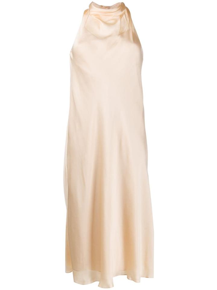 Theory Halterneck Slip Dress - Neutrals