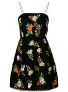 Alice+olivia Floral Velvet Dress - Black