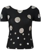Issey Miyake Cauliflower Dot Print T-shirt, Women's, Black, Polyester