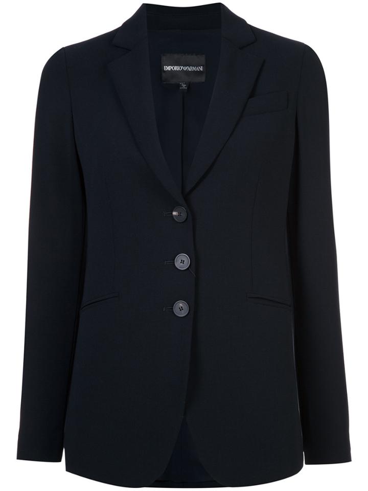 Emporio Armani Single-breasted Blazer - Black