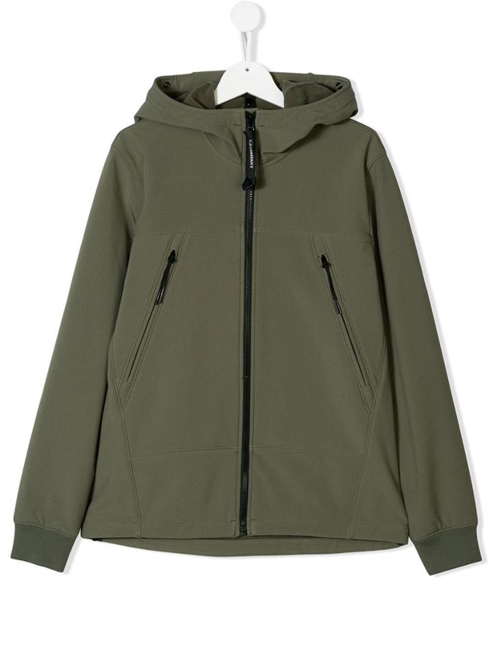 Cp Company Kids Teen Full-zipped Hoodie - Green