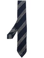 Lardini Striped Woven Tie - Blue