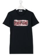 Msgm Kids Teen Sequin Logo T-shirt - Blue