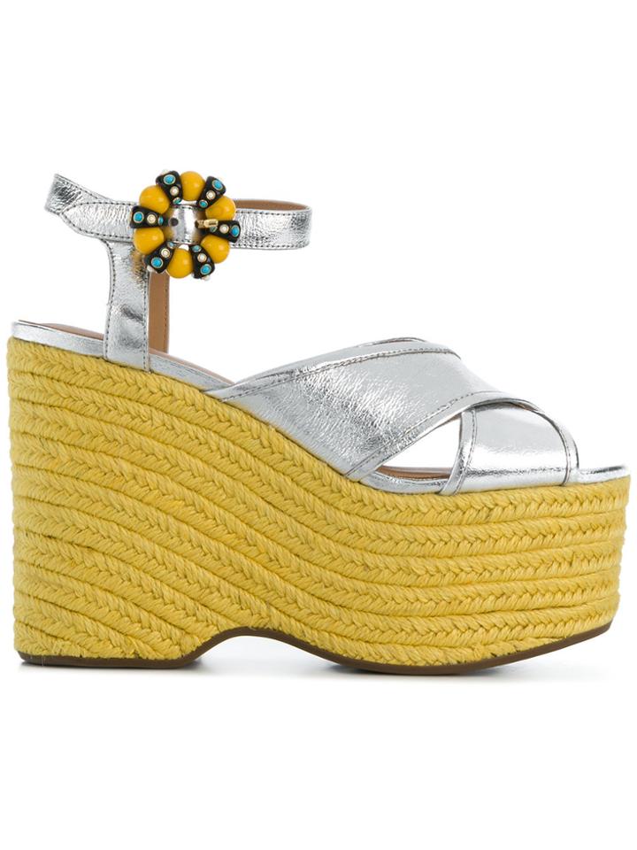 Marc Jacobs Rowan Wedge Sandals - Yellow & Orange