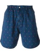 Maison Kitsuné Embroidered Flower Detail Shorts