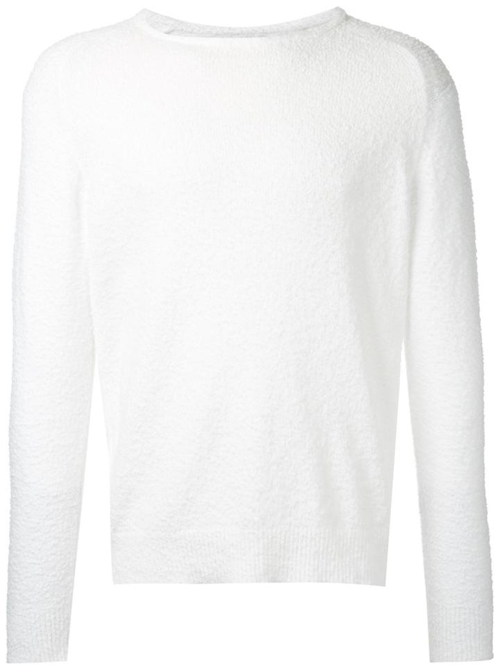 Estnation - Flocked Round Neck Jumper - Men - Cotton - S, White, Cotton