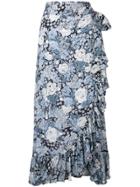 Ganni Floral Print Skirt - Blue