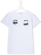 Chiara Ferragni Kids Teen Flirting Eye T-shirt - White