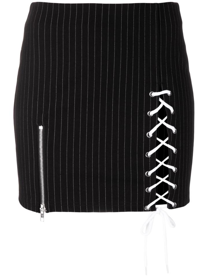 Danielle Guizio Lace-up Detail Mini Skirt - Black