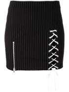 Danielle Guizio Lace-up Detail Mini Skirt - Black