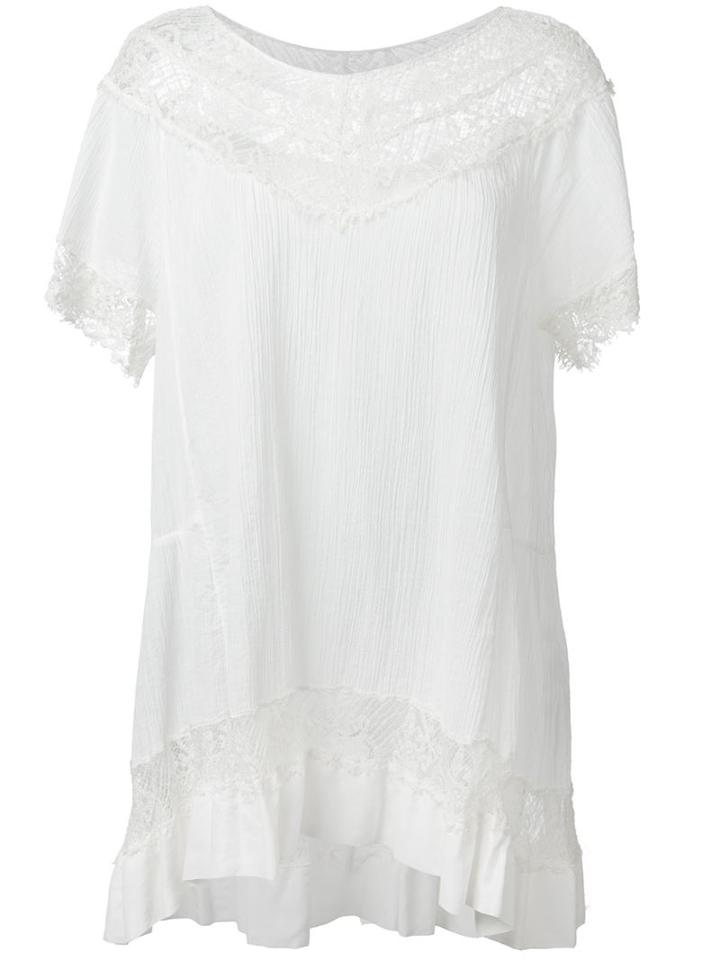 P.a.r.o.s.h. Lace Panel Detail Crepe T-shirt