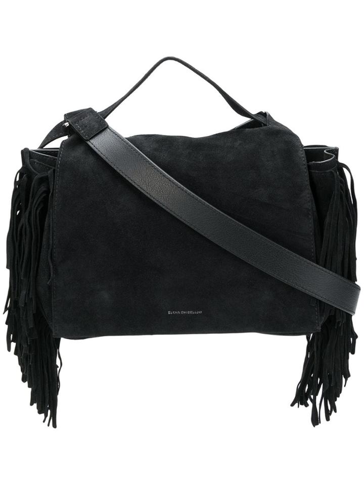 Elena Ghisellini Fringed Tote - Black