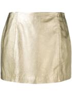 P.a.r.o.s.h. Metallic Mini Skirt - Gold