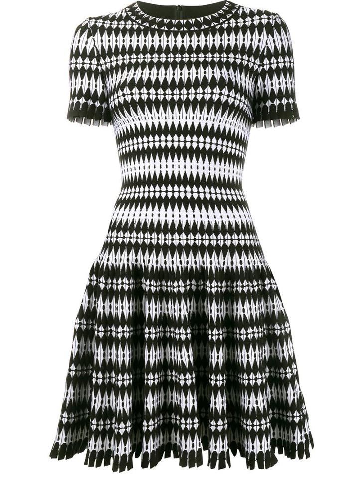 Alaïa Woven Flared Dress, Women's, Size: 40, Black, Viscose/wool/nylon/spandex/elastane