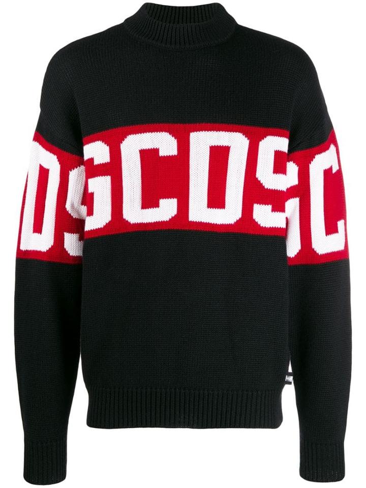 Gcds Contrast Roll Neck Jumper - Black