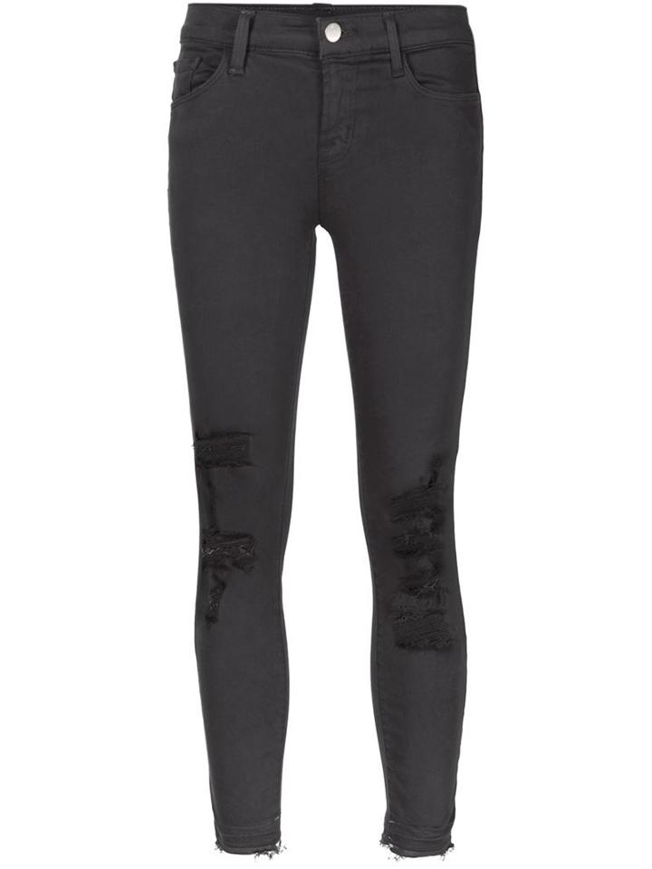J Brand Distressed Skinny Jeans, Women's, Size: 28, Grey, Cotton/spandex/elastane/polyester