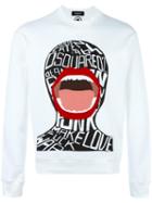 Dsquared2 Screaming Graphic Sweatshirt, Men's, Size: Large, White, Cotton