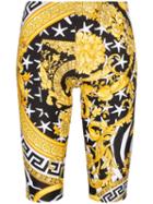 Versace Baroque Print Cycling Shorts - Yellow