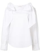 Chloé - Tie Cold Shoulder Blouse - Women - Cotton - 36, White, Cotton