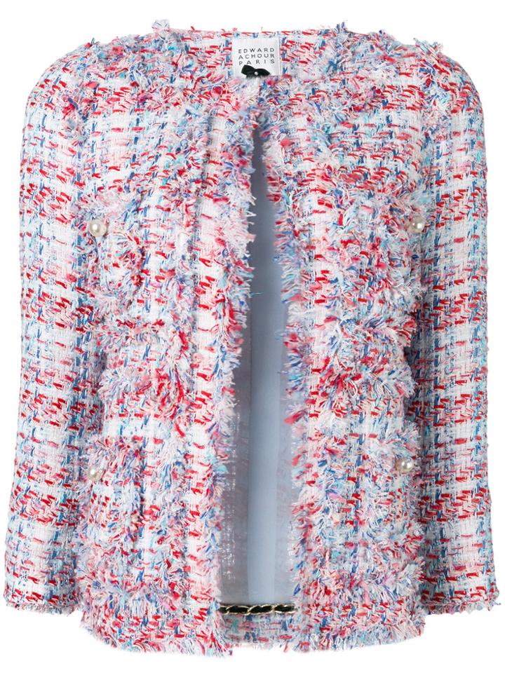 Edward Achour Paris Classic Tweed Jacket - Blue