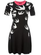 Mcq Alexander Mcqueen Bird Intarsia Dress, Women's, Size: Large, Black, Polyester/wool