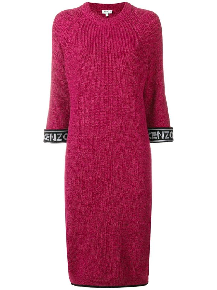 Kenzo Logo Knit Dress - Pink & Purple