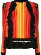 Balmain Striped Tasselled Open Front Jacket - Multicolour
