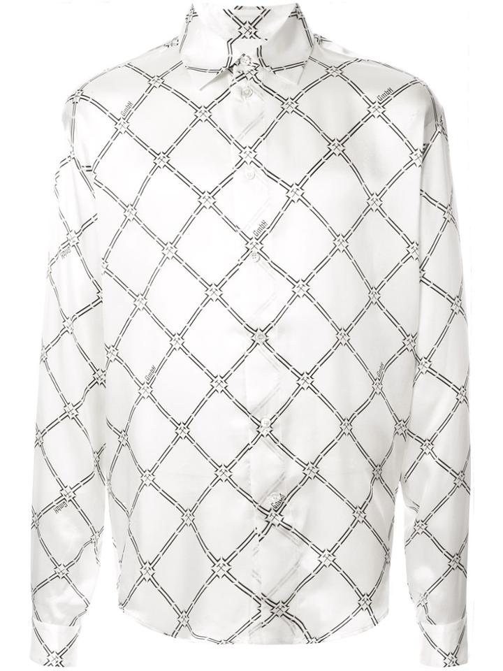 Gmbh Geometric Long-sleeve Shirt - White