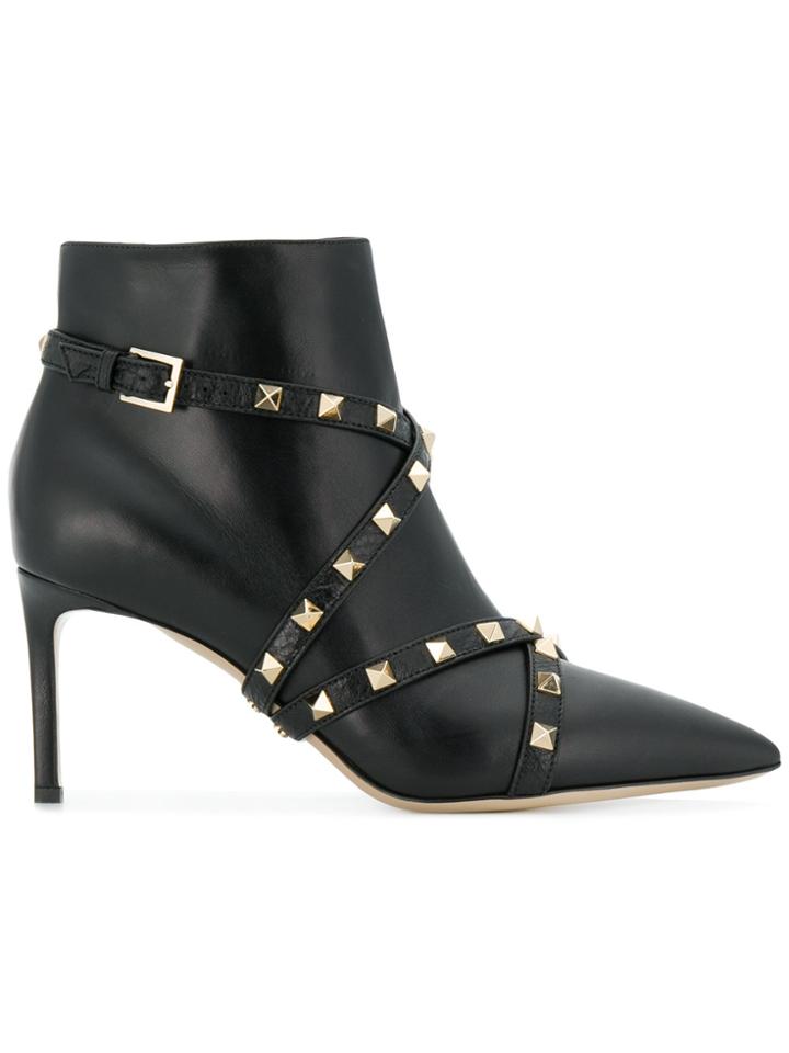 Valentino Valentino Garavani Studwrap Ankle Boots - Black