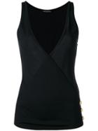 Balmain - Crisscross Sleeveless Top - Women - Viscose/cotton - 40, Women's, Black, Viscose/cotton