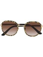 Dolce & Gabbana Eyewear Tiger Print Sunglasses - Gold