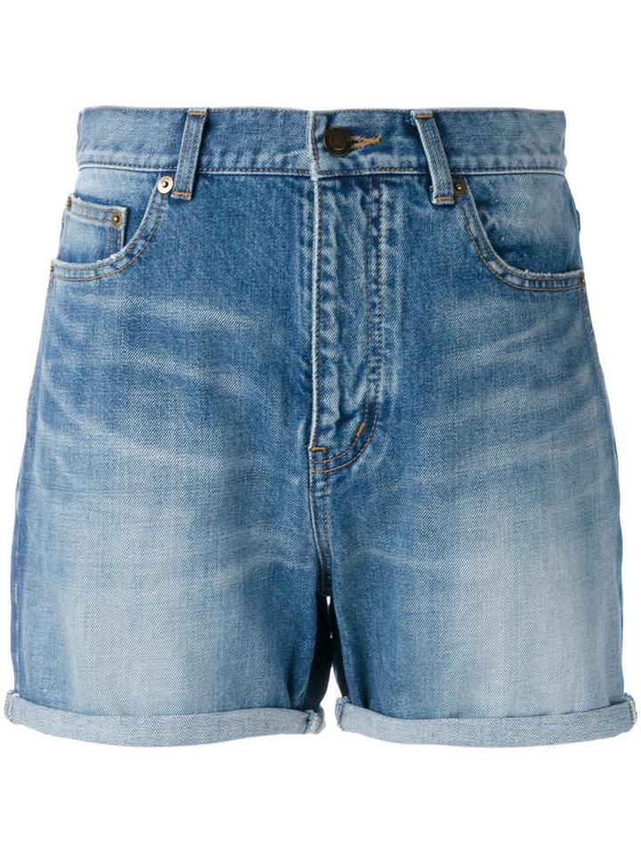 Saint Laurent - Denim Shorts - Women - Cotton - 27, Blue, Cotton
