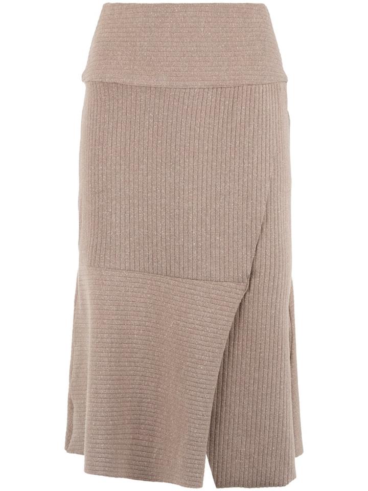 Osklen Ribbed Midi Skirt - Nude & Neutrals