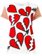 Stella Mccartney Hearts Pattern T-shirt, Women's, Size: 40, White, Cotton