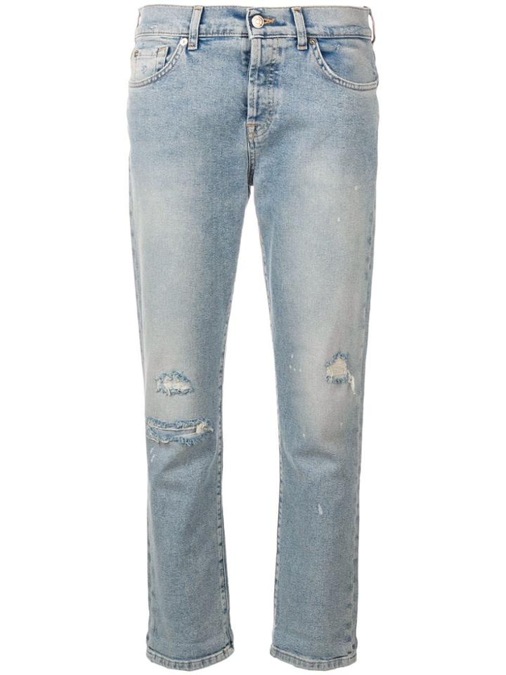 7 For All Mankind Distressed Jeans - Blue