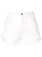 Twin-set Frayed Denim Shorts - White